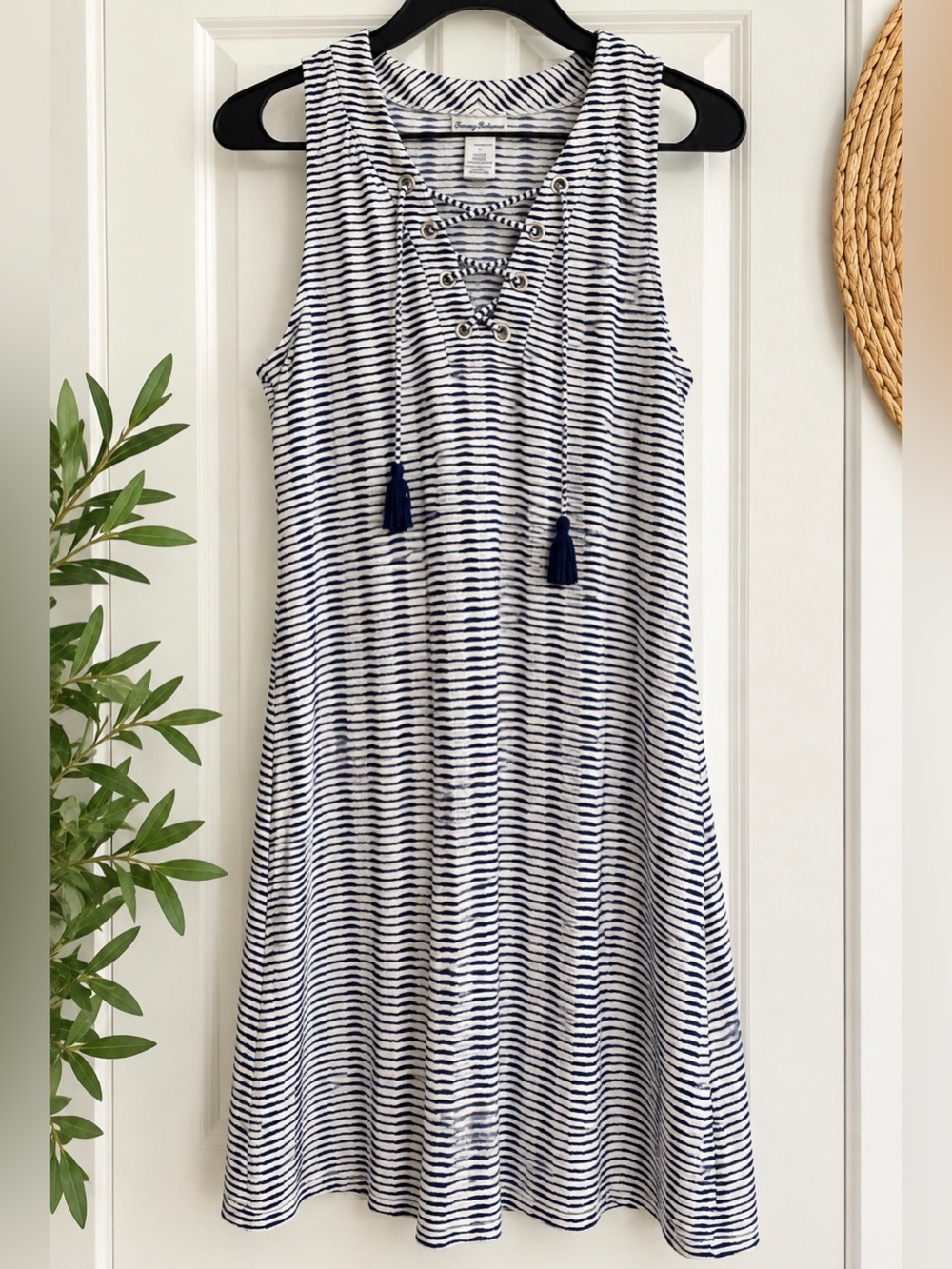 Tommy Bahama Navy and White Striped Top
